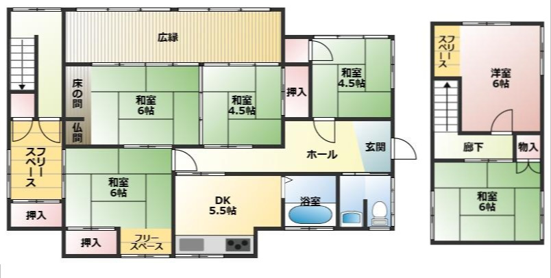 都城市大王町の中古一戸建の間取り