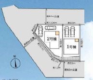 藤沢市片瀬山１丁目　全2棟２号棟の区画図