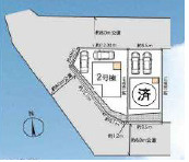 藤沢市片瀬山１丁目　全2棟２号棟の区画図