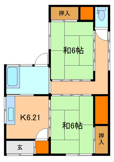 【間取り】 | コーポ永島ⅡL　１号