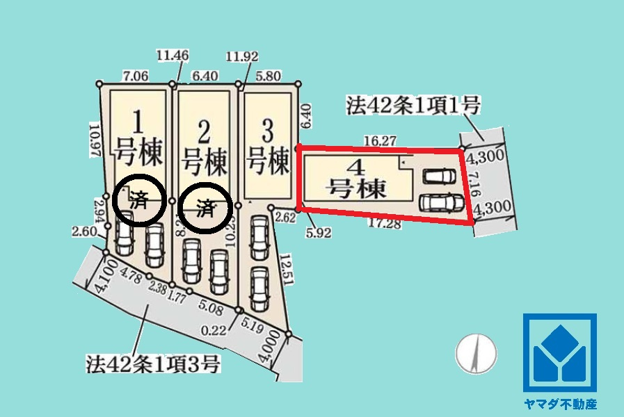 尼崎市常松3期　4号棟の区画図