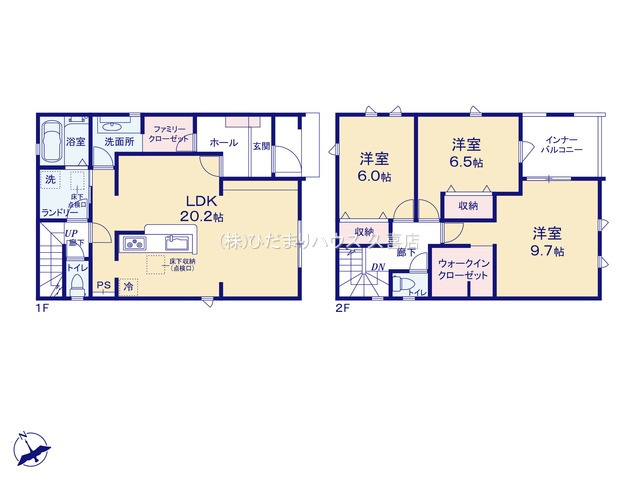 加須花崎　新築一戸建て　03　リーブルガーデンの間取り|全居室6帖以上のゆとりのある間取りです♪