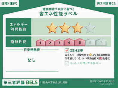 和光市下新倉4丁目　土地30坪超　始発駅×ZEH水準住宅　限定1棟の省エネ性能ラベル