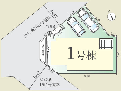 和光市下新倉4丁目　土地30坪超　始発駅×ZEH水準住宅　限定1棟の区画図