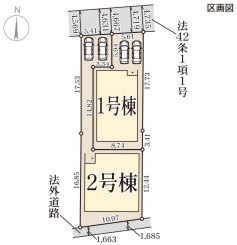 リーブルガーデン奈良東紀寺3丁目3期の区画図