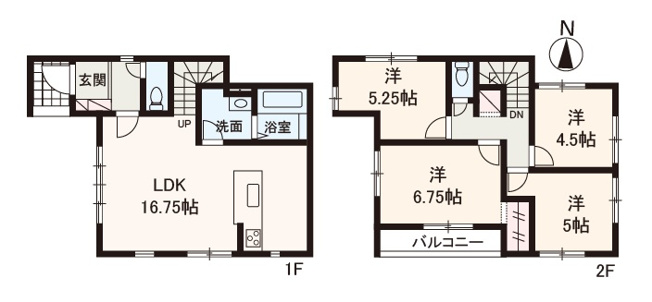 【間取り】 | 堺市東区菩提町五丁1期　2号地 | 全居室が洋室仕様で、インテリアの統一もしやすいゆとりの4LDK。お掃除や家具の移動もラクラクですね！