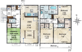 【間取り】 | 東久留米市前沢2丁目　全1棟　1号棟 | 東久留米市前沢2丁目　全1棟　1号棟