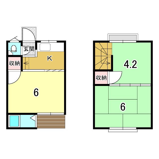 京都市北区紫竹上園生町　中古テラスハウスの間取り
