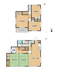 古河市中田　中古一戸建て　の間取り|全居室6帖の広々空間！5LDKの間取りでゆとりのある生活♪