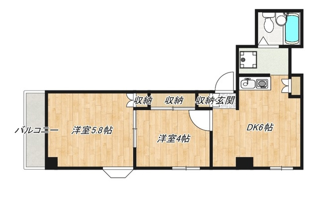 コーポKENの間取り|2DK間取図です☆彡