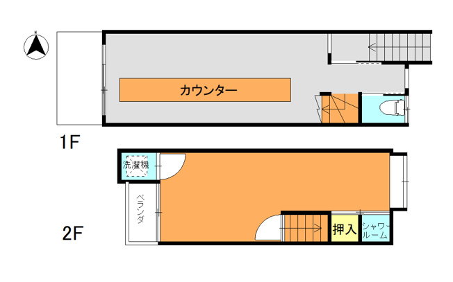 【間取り】 | 西七条石井町　店舗付住居 | 8席分のカウンターがあります!!