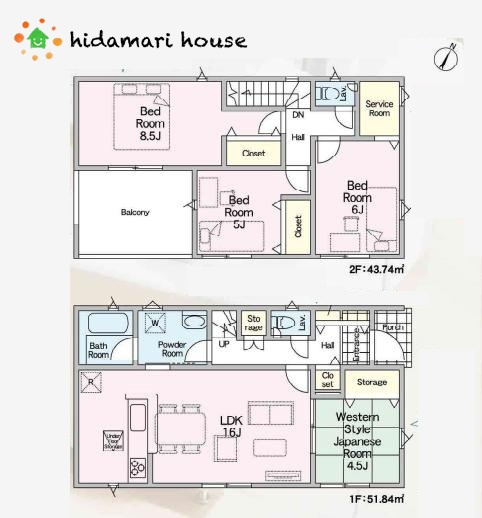 北本市下石戸第3　新築戸建　クレイドル01の間取り|4LDK