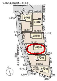 リーブルガーデンS前橋市樋越町第４　4号棟の区画図|並列2台以上駐車可能です！