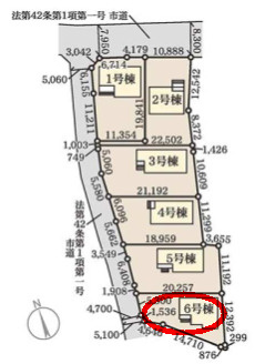 リーブルガーデンS前橋市樋越町第４　6号棟の区画図|駐車場もキレイに整備されています。並列2台以上駐車可能です！