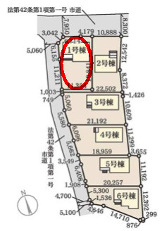 リーブルガーデンS前橋市樋越町第４　1号棟の区画図|駐車場もキレイに整備されています。並列2台以上駐車可能です！