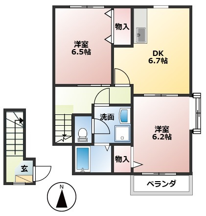 ガーデンヒルズAの間取り