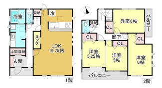 【間取り】 | 大津市雄琴5丁目11　新築戸建 | 11号棟間取り