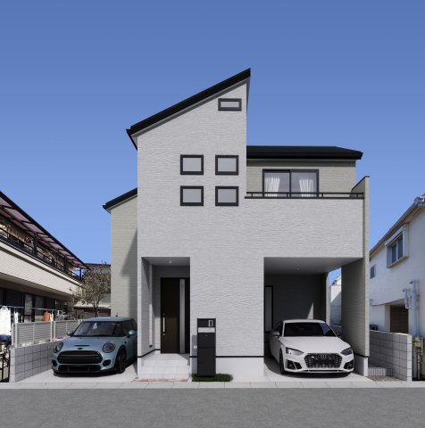 練馬区谷原1丁目　ZEH水準　大型省エネ邸宅の外観パース|外観　完成予想図