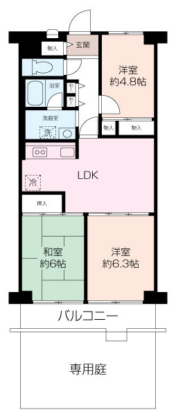 『専用庭付き』×『駅まで平坦アクセス』ハイラーク横浜白山1階の画像