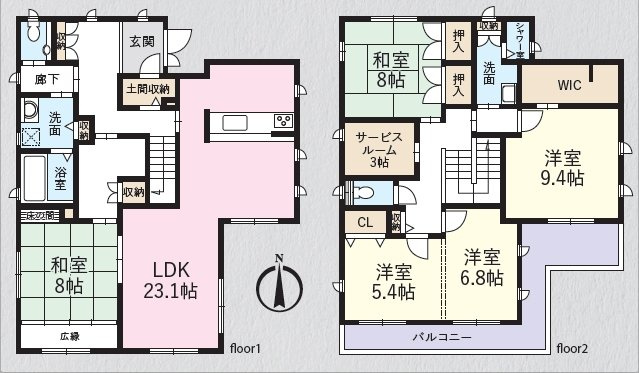 【間取り】 | 坂戸市にっさい花みず木 | ４LDK