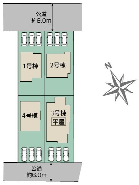 BLOOMING GARDEN　深谷市上柴町西1丁目の区画図|図面と現況が異なる場合、現況を優先とします。【2号棟】