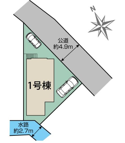 市川市国分1丁目の区画図