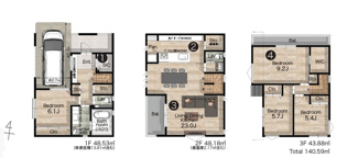 【間取り】 | 中野区本町6丁目　新築戸建　16480万円