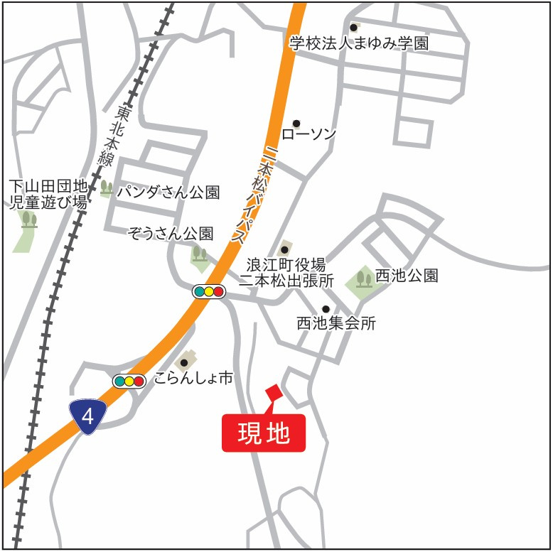 二本松市杉田駄子内　中古戸建の地図|現地案内図
