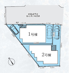 茅ヶ崎市今宿3期　新築戸建　全２棟１号棟の区画図