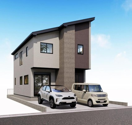 新座市栗原6丁目　新築一戸建　西武池袋線　ひばりが丘の外観パース