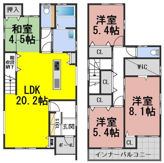 ６６７０５　岐阜市茜部新所中古戸建の間取り
