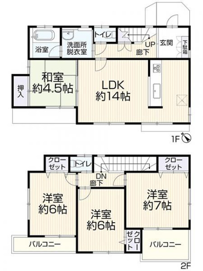 【間取り】 | アトムセレクト船橋市田喜野井１丁目　中古戸建て