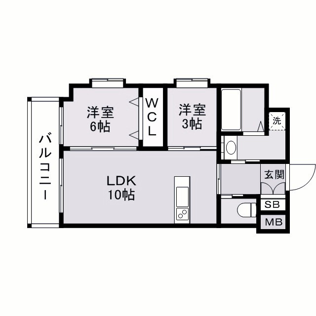 La Fase 九大病院前の間取り