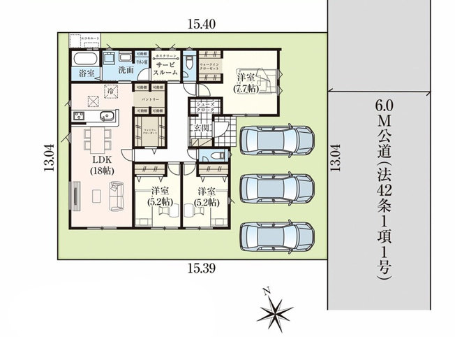 【間取り】 | 【新築分譲住宅～GRAFARE～】山形市浜崎　1棟 | (1号棟)、価格3290万円、3LDK、土地面積200.85㎡、建物面積99.37㎡ 