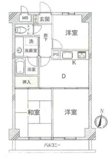 【間取り】 | ライオンズマンション元加治 | 3DK ／ 専有面積:49.5ｍ2 ／ バルコニー面積:5.50ｍ2