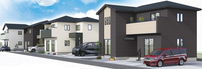 【外観パース】 | 【新築分譲住宅～GRAFARE～】山形市浜崎　2期　全３棟 | 外観イメージです♪