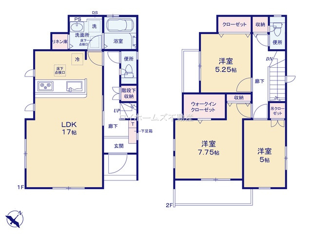 【間取り】 | 尾張旭市大塚町１丁目5-1『仲介料無料』新築戸建て | 1号棟