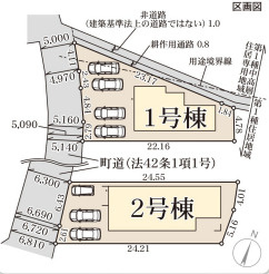 リーブルガーデン斑鳩町龍田3丁目3期の区画図