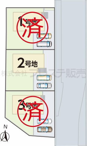奈良市七条１丁目の新築一戸建の区画図|全体区画図
