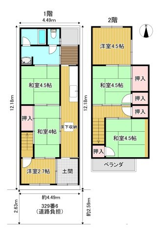 【京町家プロフィール登録】上京区七番町／確定測量済・6Kの間取り