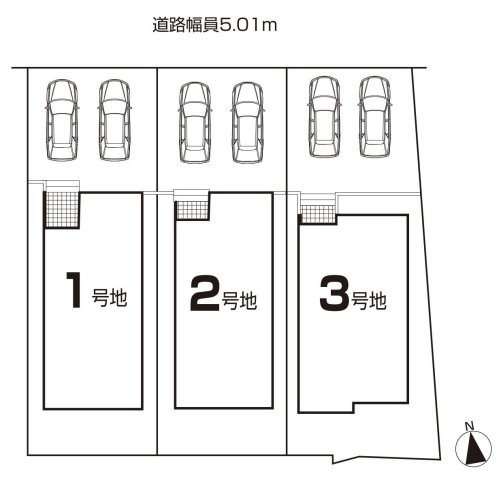 大府市横根町石丸100番１・６・７『仲介手数料無料』新築戸建ての区画図