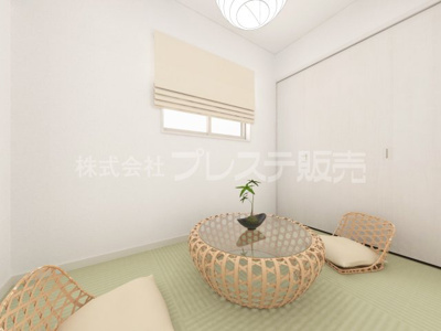 【和室】 | 奈良市七条１丁目の新築一戸建 全３区画 | ３号地和洋室完成イメージ／ゆったりとくつろげる和洋室です♪
