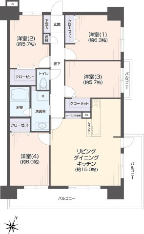 【間取り】 | レールシティ博多駅南☆仲介手数料無料☆