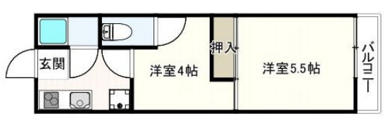西取石Bハイツの間取り