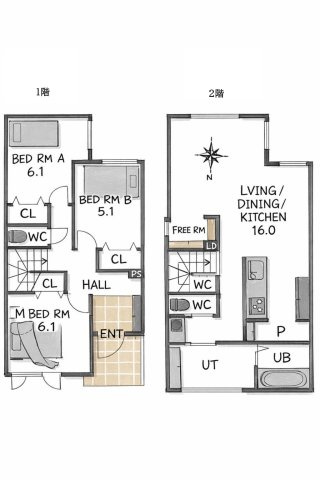 澄川4条9丁目　新築戸建の間取り