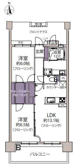 【間取り】 | コスモ大手門☆仲介手数料無料☆