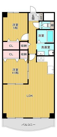 明石土山駅前スカイハイツB棟の間取り