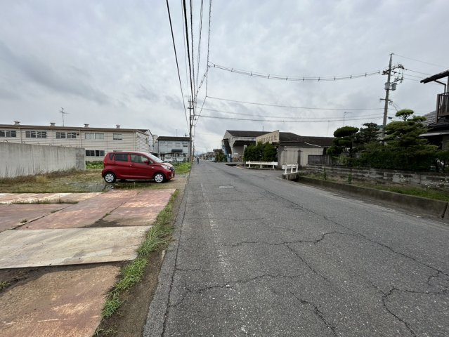 連島町鶴新田　事業用地の前面道路含む現地写真