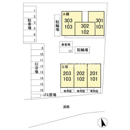 グランベールBの駐車場