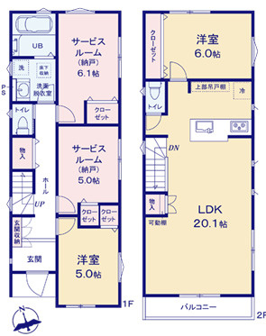 戸建 横浜市港北区下田町３丁目の間取り